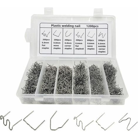 Agrafeuse À Chaud - Agrafes Pour Réparation Plastique Pare-Chocs Automobile - Compatible ABS PVC Nylon - 1200 Pièces (1/4)