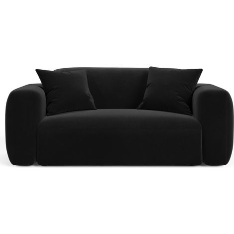 Canapé modulable 2 places en velours noir (1/4)