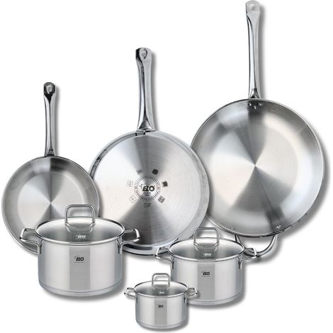 Ensemble de 3 Poêles de cuisson 24, 28 et 32 cm et 3 faitouts 12, 16 et 20 cm Elo Profi Citrin (1/5)