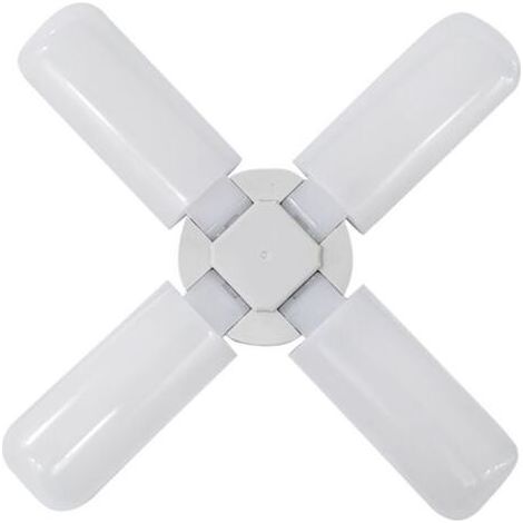 Plafonnier LED de garage à intensité variable, 6000 lm 6500 K E27/B22 Plafonniers de garage LED avec 4 panneaux réglables pour garages, atelier, intérieur, extérieur, atelier et entrepôt (1/5)