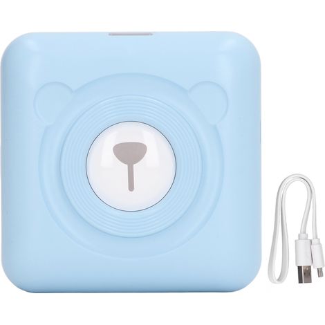 Mini imprimante thermique portable A6 Bluetooth USB 5V 2A bleue pour photos, étiquettes et questions erronées (1/5)