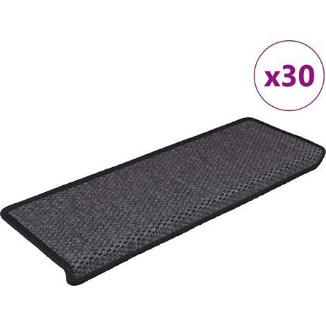 Alfombra autoadhesiva escalera sisal 30 uds 65x21x4cm antracita vidaXL
