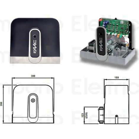Faac – Kit de motorisation de portail coulissant 24V – Charge max 400 kg – Moteur avec encodeur virtuel – 105999144C