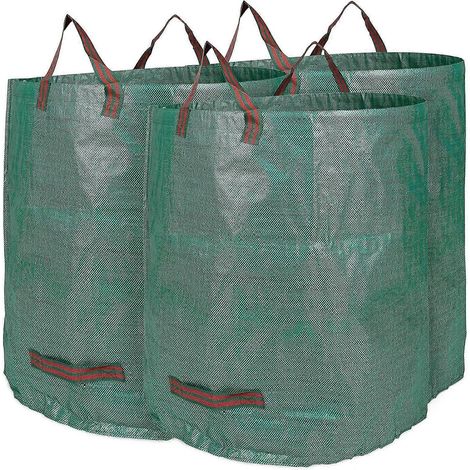 Filiyano-Sacs à déchets de jardin en polypropylène (PP) - Autoportants et pliables - Sacs poubelle pour jardin, 272 litres, lot de 3 (1/5)