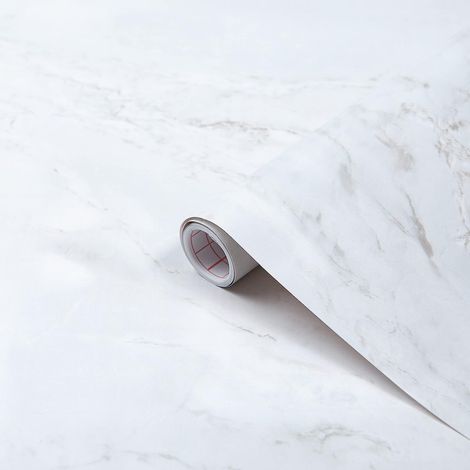 d-c-fix Pellicola Adesiva per mobili Marmo romeo opaco bianco pietra PVC plastica vinile impermeabile decorativa per cucina, armadio, porta carta rivestimento 45 cm x 2 m (1/4)