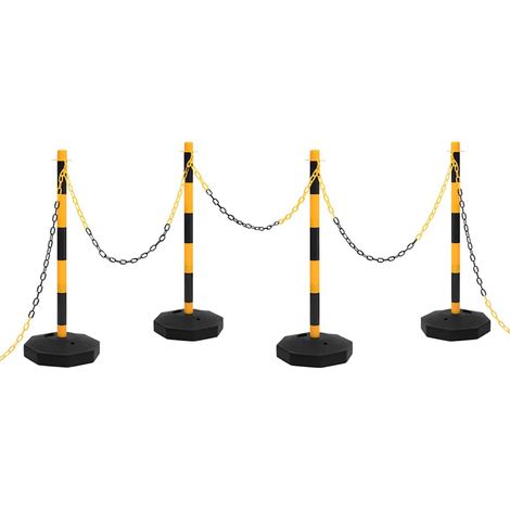 vidaXL Chain Post Set with 10 m Plastic Chain