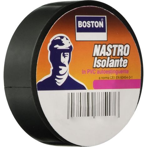 NASTRO ISOLANTE mm. 19 x 25 mt - nero- 8 pezzi  - BOSTON