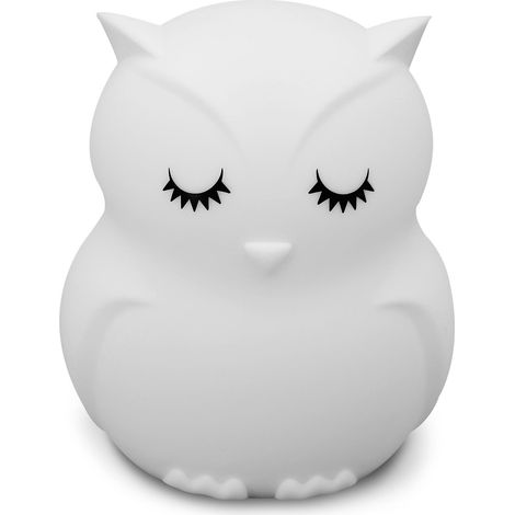 Veilleuse hibou rechargeable en silicone avec 9 modes de changement de couleur et télécommande pour enfants (1/4)