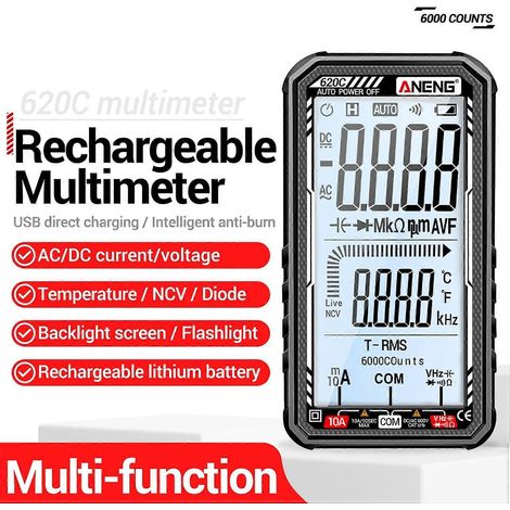 ANENG 620C Digitalmultimeter 6000 Counts Transistortester True RMS Auto Elektrische Kapazitätsmessung