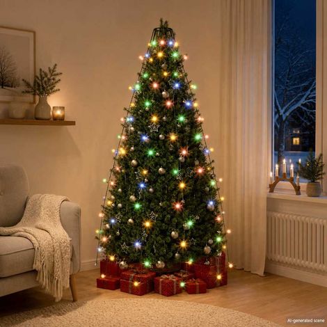 vidaXL Guirlande lumineuse d'arbre de Noël 150 LED colorées 150 cm (1/5)