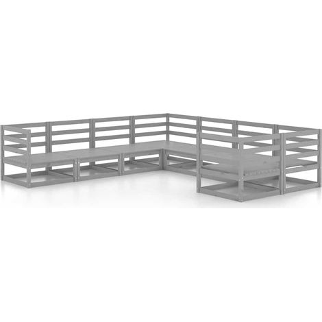 Maison Exclusive - 8-tlg. Garten-Lounge-Set Massivholz Kiefer (1/5)
