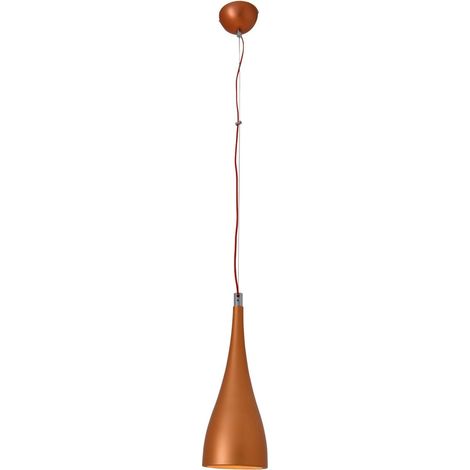 Suspension LED Design en Métal Couleur Cuivre Luminaire Suspendu Blanc Chaud 15 x 38 cm - PANGIVO (1/5)