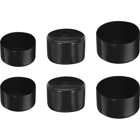 Set mit 6 Endkappen aus PVC-Gummi, flexibler Schutz für runde Rohre, Zäune und Möbel (1/5)