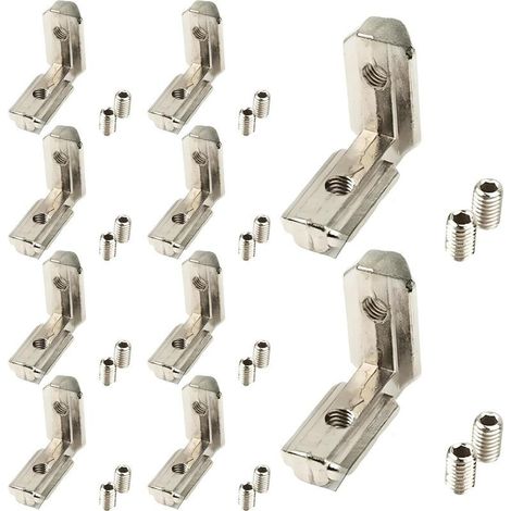 (10PCS)3030 Profile Aluminium Corniere 90° Angle,Tianher Interne Rainure en T Supports de Raccord d’angle Intérieur Joint à Angle LForme (1/5)