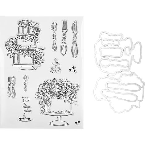 Transparent Stamp TPR Embossed Scrapbook Tableware Pattern Decoration with Knife Mold (1/5)
