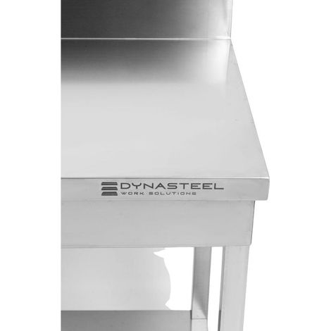 Table Inox avec Dosseret et Etagère - 1200 x 700 mm (1/5)