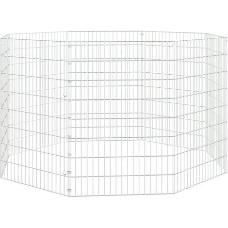 Maison Exclusive - Recinto per Animali Ruspante 8 Pannelli 54x80 cm Ferro Zincato