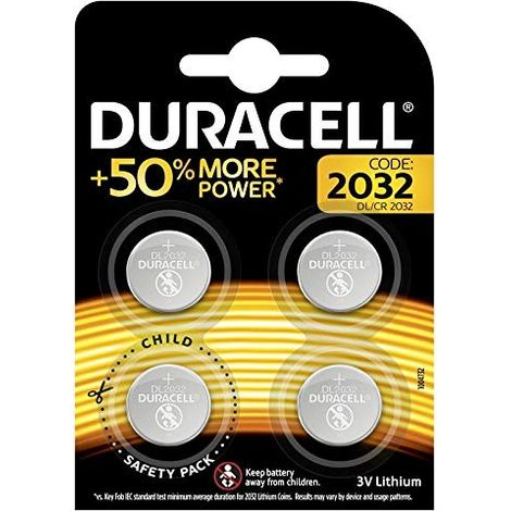 Duracell Piles Bouton au Lithium 2032 de 3 V, Lot de 4