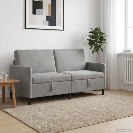 Canapé 3 places avec rangement gris clair 172 x 78 x 87 cm en polyester - PANGIVO (1/5)