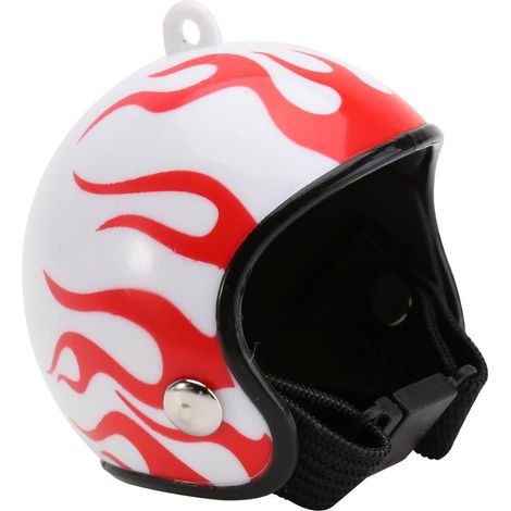 Casque pour Poulet avec Motif Flamme Protection Soleil Et Pluie Accessoire De Déguisement pour Animaux De Compagnie (1/5)