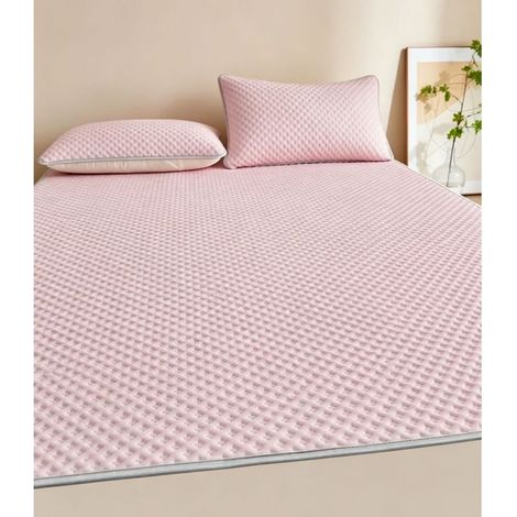 Cooling mat for self-cooling bed, breathable summer mattress topper, long-lasting cooling effect, comfortable sleeping, promotes pleasant sleep at home, pink, 90x200cm (1/5)