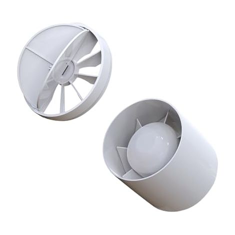 100mm Rohrventilator, Inline-Abluftventilator, 130m³/h Rauchabzug Kanalventilator, Leise Rauchabzug Rohrlüfter für Badezimmer, Küchen, Gewächshäuser, Lofts, Zelte, Garagen