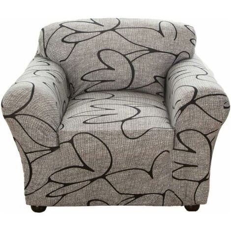Housse de Canapé en Polyester Revêtement de Canapé Elasticité Stretch Protecteur de Canapé Slipcover à 1 Place 90-130cm (1/4)
