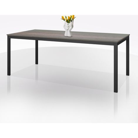 TAVOLO FISSO MOD. SOMA CM 200X98 METALLO E LEGNO MASSELLO (1/3)