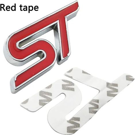 Autocollant chromé rouge et bleu pour calandre avant FORD FIESTA FOCUS MONDEO (ruban adhésif rouge)