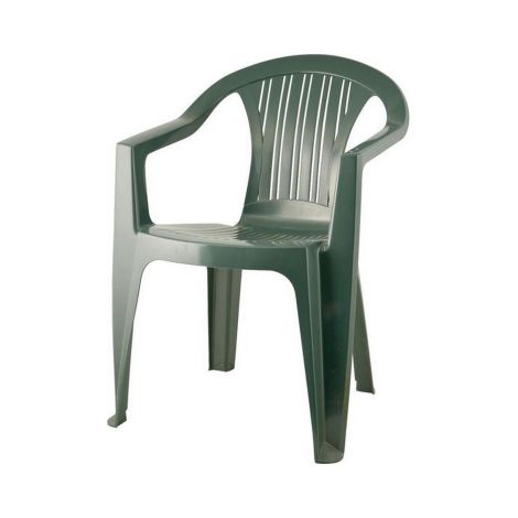 Bica – Fauteuil empilable en polypropylène vert – Résistant aux intempéries – Dimensions 56x56 H79 cm – Pour espaces extérieurs