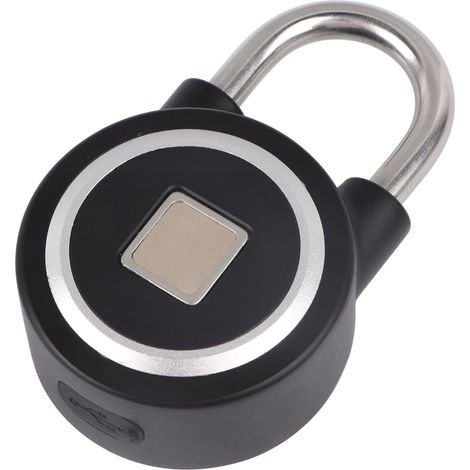 Cadenas à empreinte digitale avec contrôle Bluetooth via application, étanche IP65, verrou électronique de sécurité pour casier, tiroir, bureau, salle de sport, noir