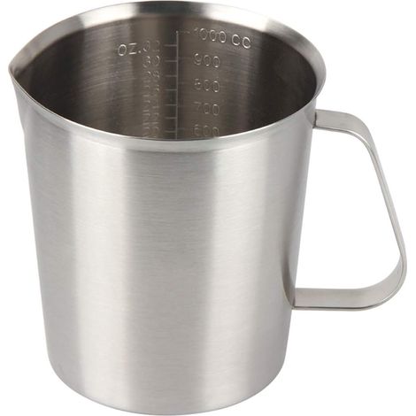 (Argenté-Inox-1000ml)Pichet Tasse à Mesurer en Acier Inoxydable 304 épais Tasse à Mesurer à Thé de Lait Cuisine Cuisson Tasse (1/5)