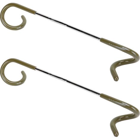 Set mit 2 Campinglampenhaken, multifunktionale doppelköpfige S-förmige Haken aus Edelstahl für Zeltlampen, geeignet für den Außenbereich, olivgrün. (1/5)