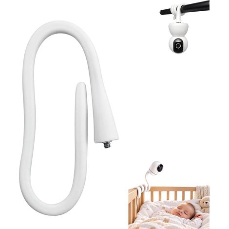 1 Pièce Blanc Support Universel pour caméra de Surveillance avec Filetage 1/4, Compatible avec Philips Avent Scd833/843, Motorola Cam, Fixation Ajustable pour Meubles et Lits (1/5)