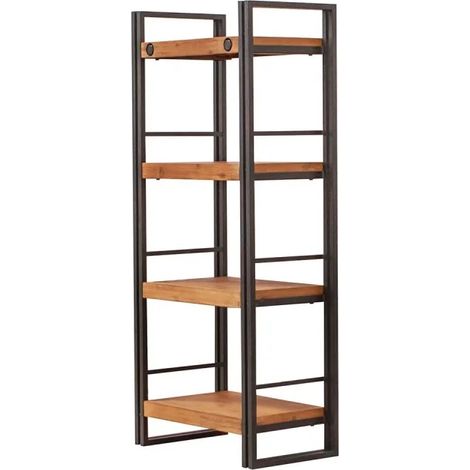 Bibliothèque 140 x 60 cm 4 étagères acacia et métal - WORKSHOP (1/5)