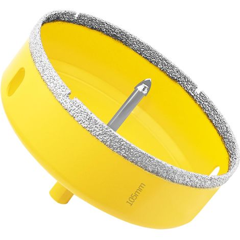 Scie Cloche Diamantée de 105mm avec Foret Guidage, Foret Trépan Diamant pour Carrelage, Porcelaine, Verre, Marbre et Céramique (1/5)