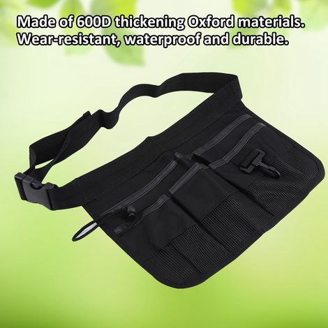 Sacoche à outils d'électricien multipoches, sac banane multifonction, ceinture épaisse (noire) (1/5)