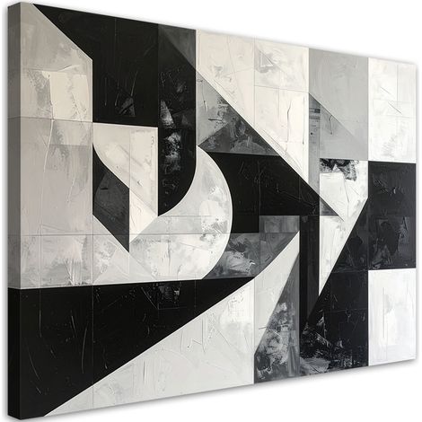 Stampe su Tela, Composizione astratta bianco e nero, 30x20 (1/5)
