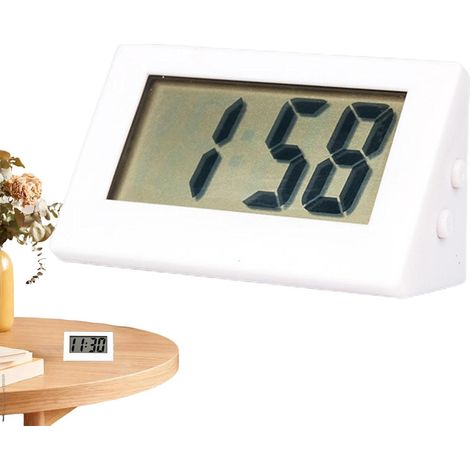 Horloge de bureau à piles – Horloge minuterie pour accessoires de bureau, affichage LED, petite horloge électrique pour cuisine, salle de classe, chambre à coucher, accessoires de bureau à (1/5)