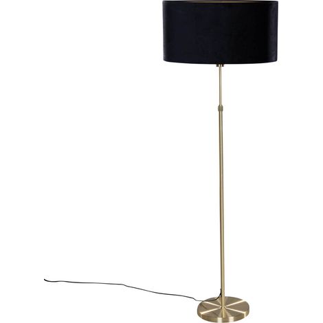 Stehleuchte Gold mit ovalem Samtschirm Schwarz 50 cm - Parte
