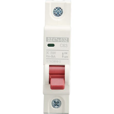 Miniatur-Gleichstrom-Leistungsschalter 1P 63A DIN-Schienenmontage DC250V 6000A DZ47s 63Z C63 für Photovoltaik-Solaranlagen