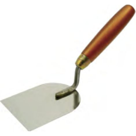 Stukkateurspachtel aus rostfreiem Stahl mit Holzgriff 60 mm