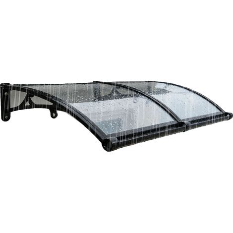 Toldo para lluvia, aleación de aluminio duradera, instalación versátil, negro. (1/5)