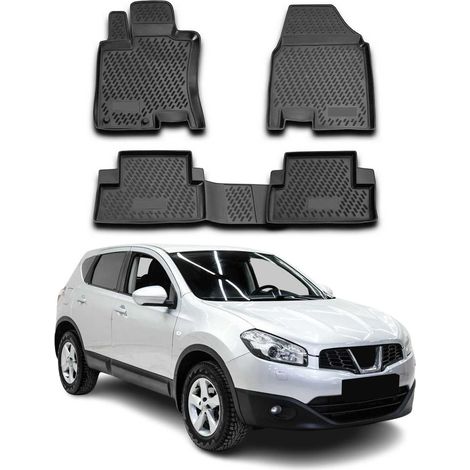 Tapis de Sol pour Nissan Qashqai J10 2006-2014 en Caoutchouc TPE 3D Noir 4Pcs (1/5)