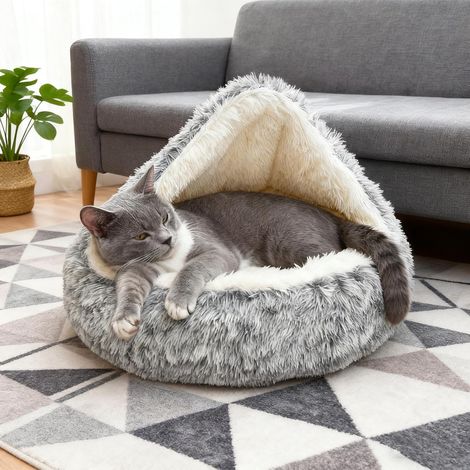 1 Lit Apaisant Pour Chien Et Chat, Panier En Peluche Forme Coquillage, Coussin Lavable Antidérapant Pour Petit Et Moyen Animal