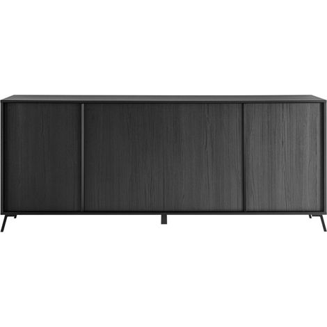 Hängendes Vitrinenschrank kleines Modell, Eichenfarbe, für Wohnzimmer, Kollektion SWITCH, Glastür mit inkludierten LEDs