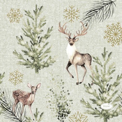 Duni Servietten Elegant Deer multi 24 x 24 cm - 20er Pack