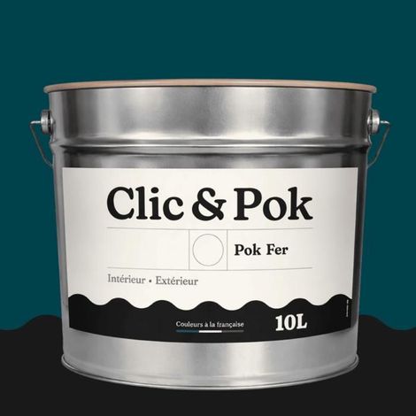Peinture Fer Antirouille – Métal Extérieur Intérieur, Satinée, Protection Rouille - 10L - RAL 5020 Bleu océan