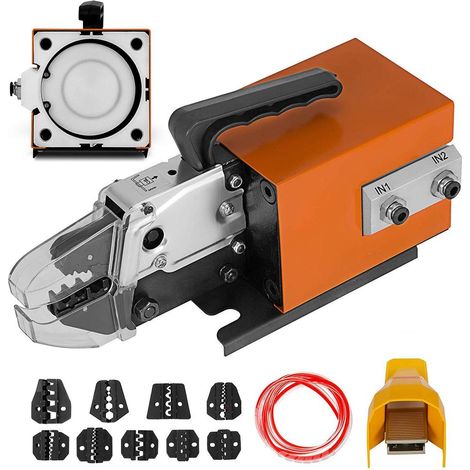 Pince à Sertir Pneumatique pour Bornes et Cosses AM-10 1,3T avec 10 Matrices pour Atelier Électricien (1/5)
