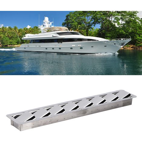 Grille de ventilation marine oblongue en acier inoxydable, couvercle à 8 fentes pour bateau, volet persienne.